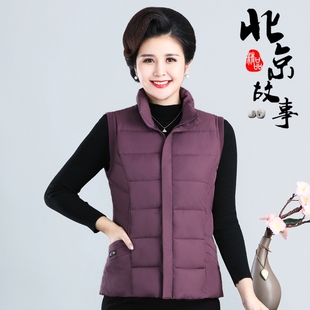 中年女士高领棉马甲拉链门襟女士厚坎肩外穿保暖背心冬季棉马夹女
