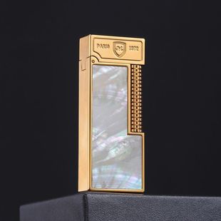 烟先生窄机长条侧滑气体打火机双面深海彩贝镶嵌个性复古男士礼物