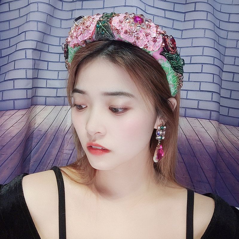 发箍海绵绿粉发卡1111