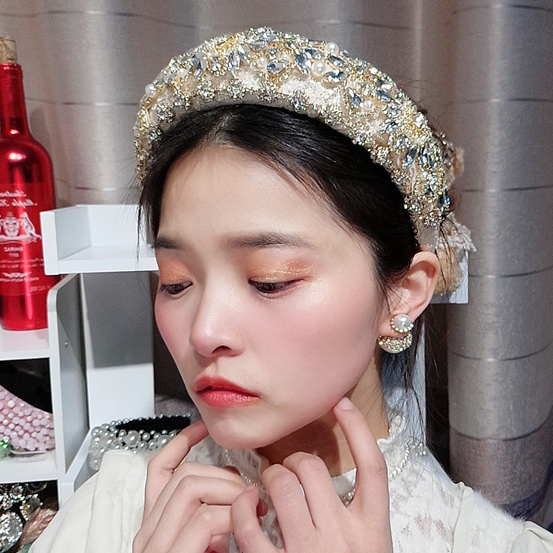 发饰镶嵌加厚防滑仙女头箍宽边