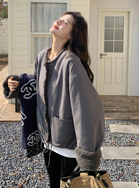 【现货】新款首发图 2C301-1375-P175-K268 灰色羊羔毛外套