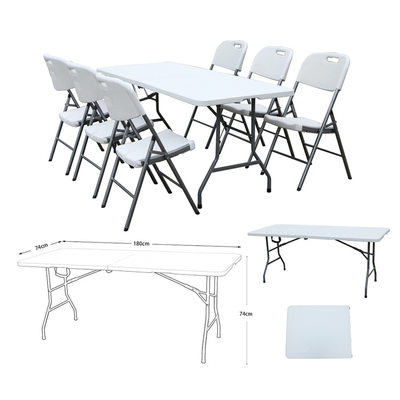 HDPE桌 餐桌培训会议吹塑出租屋摆摊桌户外折叠桌椅 出口外贸