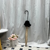 优雅晴雨两用伞弯柄防晒伞 复古印花 法式 蕾丝花边长柄伞