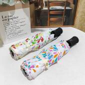 轻量级全自动出欧美外贸清新印花晴雨伞折叠便携无黑胶单人伞女款