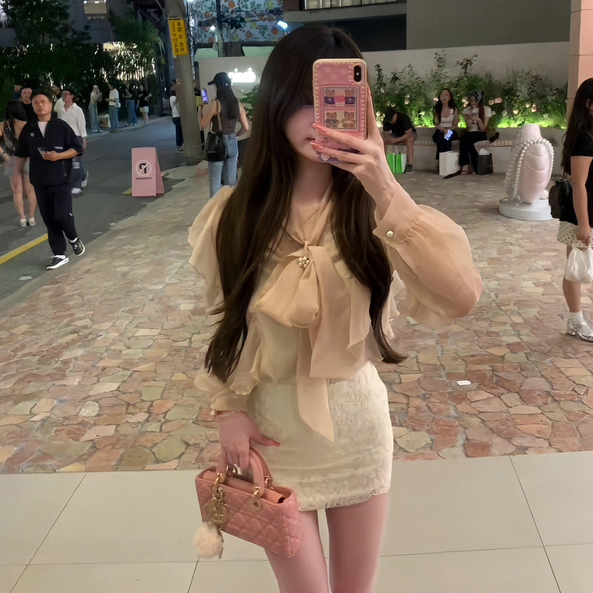 2025新款小清新初秋甜辣风包臀蕾丝短裙女装气质连衣裙子两件套装