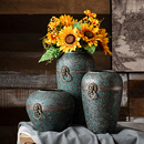 景德镇新中式 复古做旧禅意玄关客厅家居摆件插干花水养陶瓷花瓶