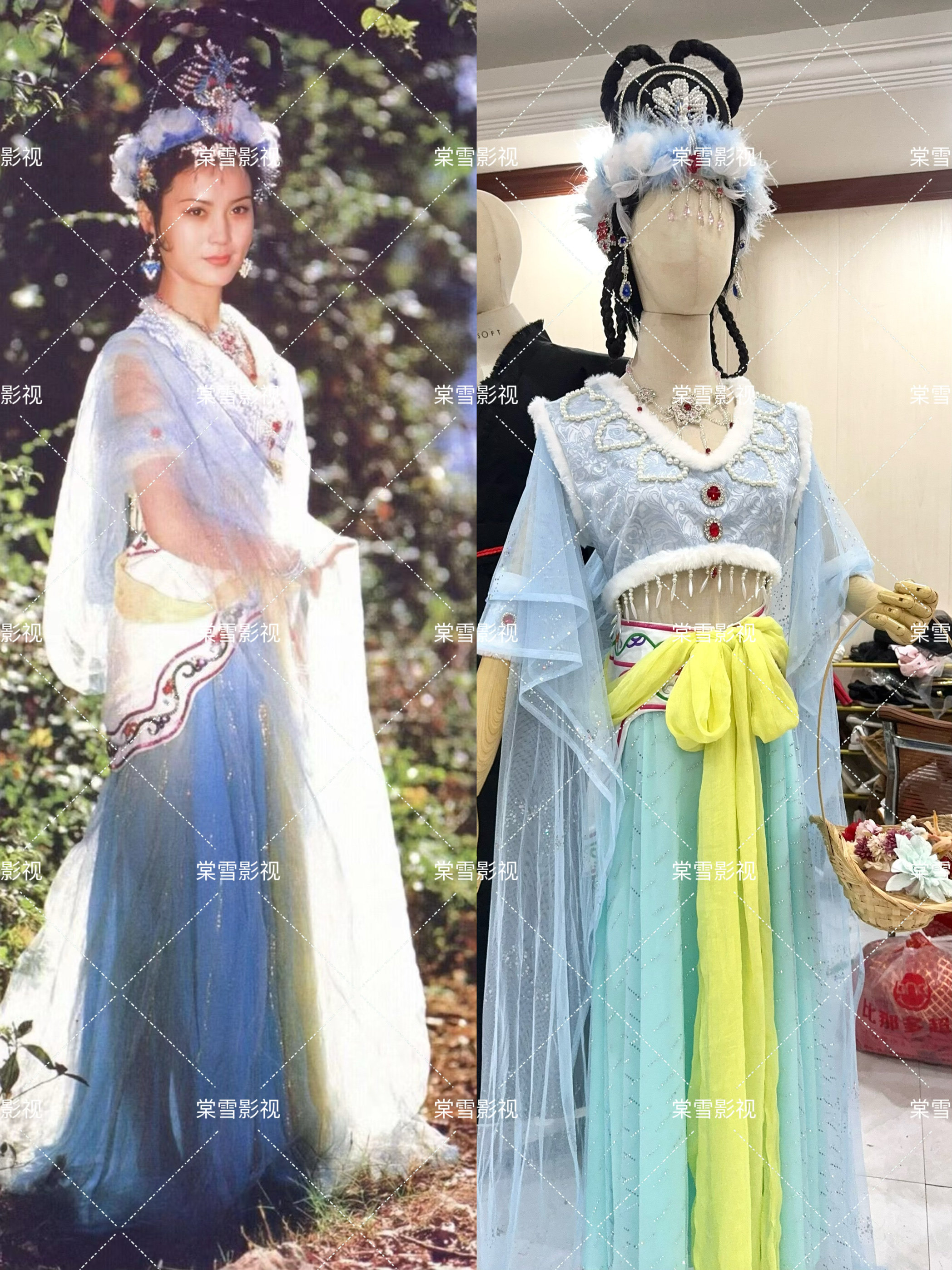 西游记86版玉面狐狸影视古装演出服出租大全套头饰耳环项链出租