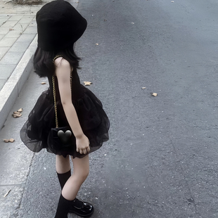 米素童装2023夏季新款女童连衣裙赫本风女宝吊带纱裙蓬蓬裙气质款