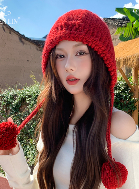 甜美可爱流苏套头帽出游时尚韩系