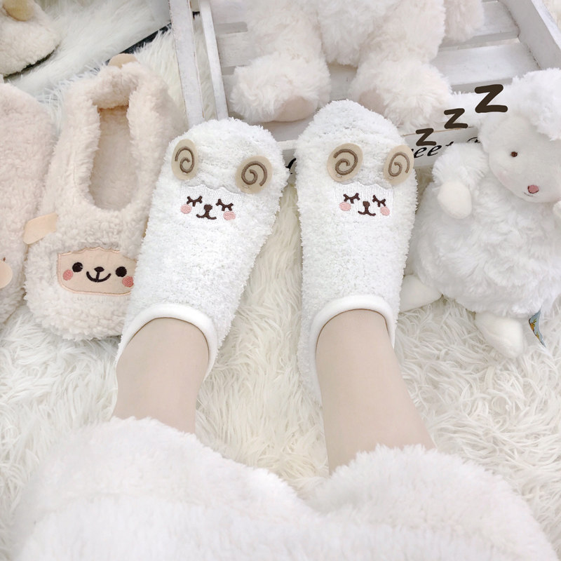 地板袜女秋冬加厚保暖防滑短袜卡通可爱小羊珊瑚绒居家百搭空调袜,女士内衣/男士内衣/家居服,短袜,淘宝优惠券,粉丝福利购,淘宝优惠卷