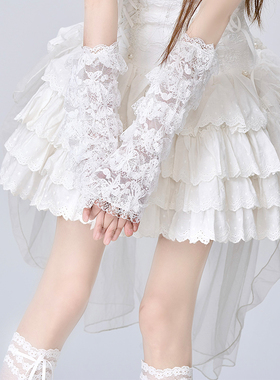 手袖蕾丝lolita少女白色蕾丝袖套