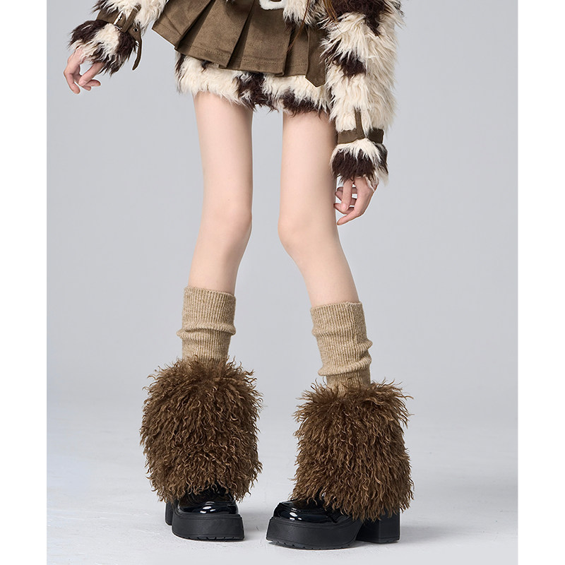 美拉德系棕色系毛毛堆堆袜秋女辣妹y2k复古针织袜套女靴套,女士内衣/男士内衣/家居服,中筒袜,淘宝优惠券,粉丝福利购,淘宝优惠卷