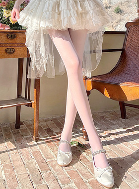 Lolita白丝连裤袜子女日系JK性感透明美肤袜芭蕾纯欲白色打底丝袜