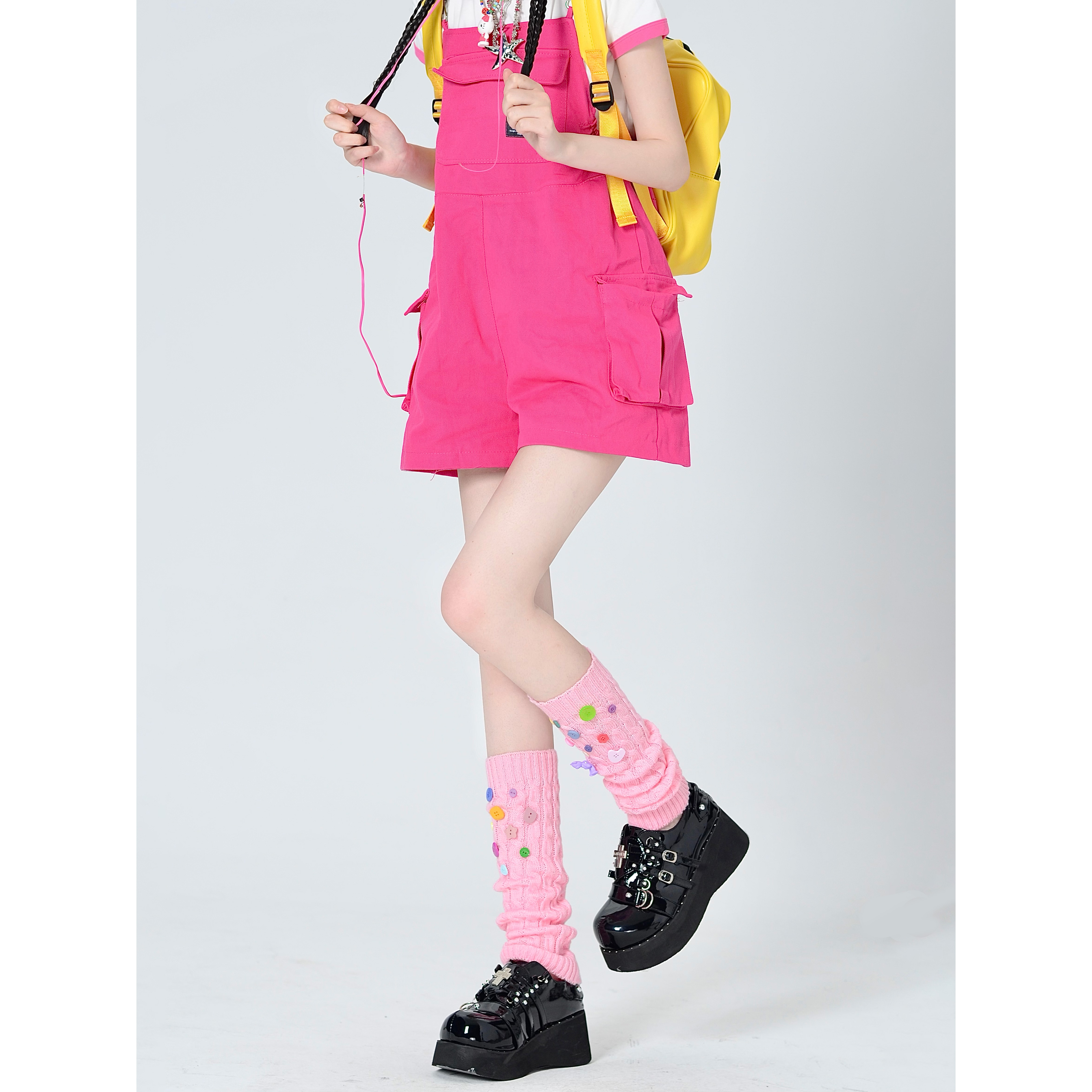 其它美腿女棉纽扣多巴胺袜套