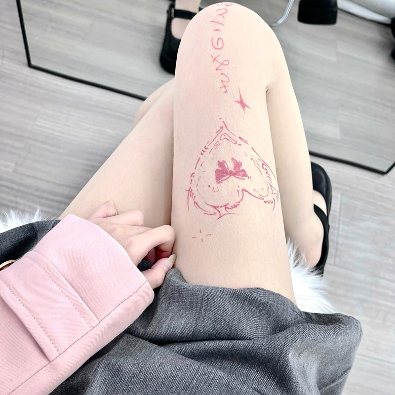 肤色透明裸感纹身丝袜Lolita甜美爱心辣妹印花连裤薄款美肤连裤袜,女士内衣/男士内衣/家居服,连裤袜/打底袜,淘宝优惠券,粉丝福利购,淘宝优惠卷