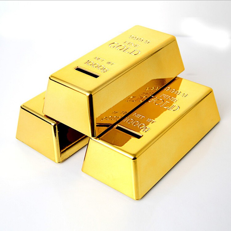 仿真创意金砖拍摄道具金条存钱罐储蓄罐塑料家居摆件装饰礼品赠品