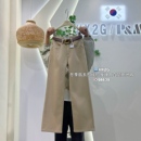 高腰显瘦阔腿牛仔裤 新款 女2025冬季 HX2G加绒加厚浅卡其直筒拖地裤