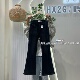 HX2G加绒加厚黑灰微喇叭裤 高腰显瘦弹力拖地牛仔裤 女2025冬季 新款