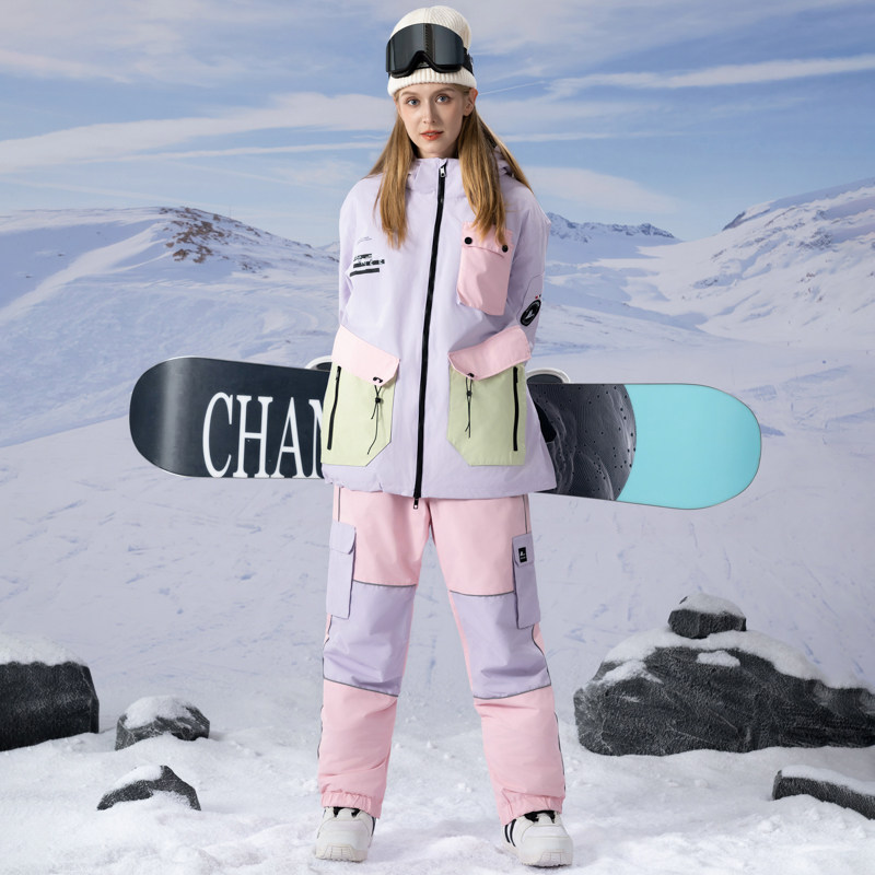 锐岩滑雪服套装加厚保暖滑雪裤女