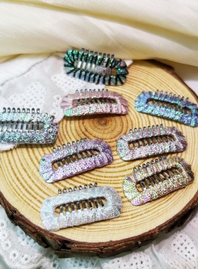 宠物发夹幻彩比熊夹鼻梁夹卡子超小BB夹金边梳夹百搭马尔济斯西施