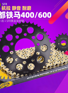 适用本田铁马STEED400沙都VLX600摩托车大小链轮链条牙盘改装配件