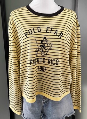 9901长袖线衫春秋夏季宽松纯棉长袖t恤女条纹卡通上衣内搭打底衫