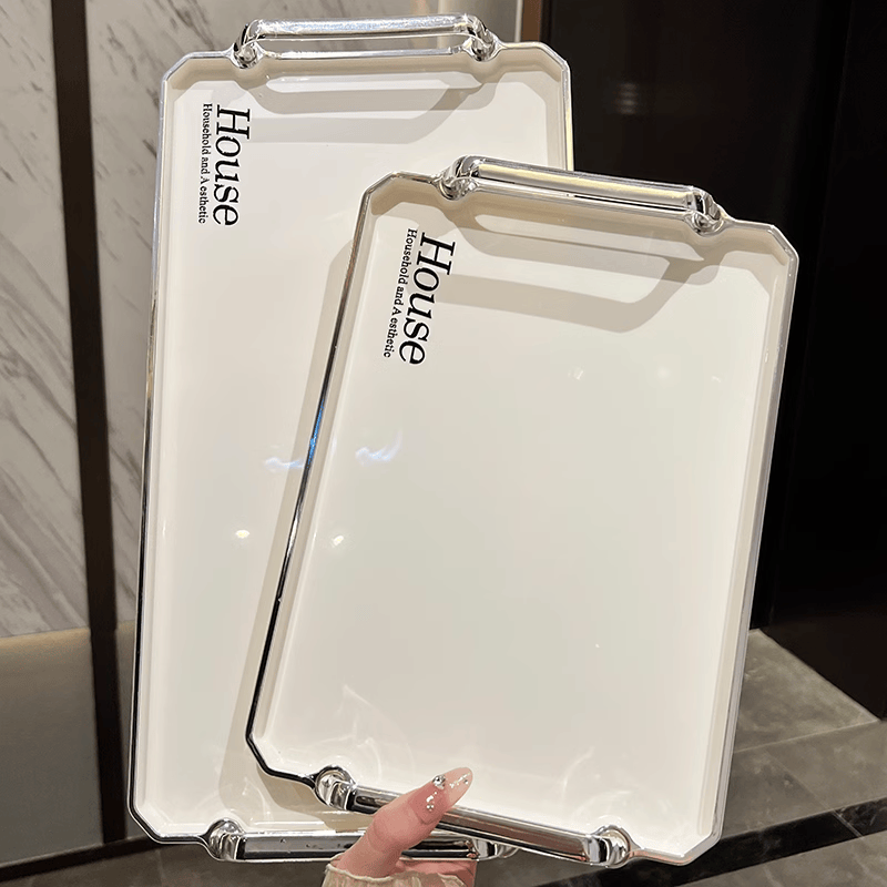 新款轻奢茶盘家用客厅茶几长方形托盘放茶杯杯子水杯收纳盘水果盘