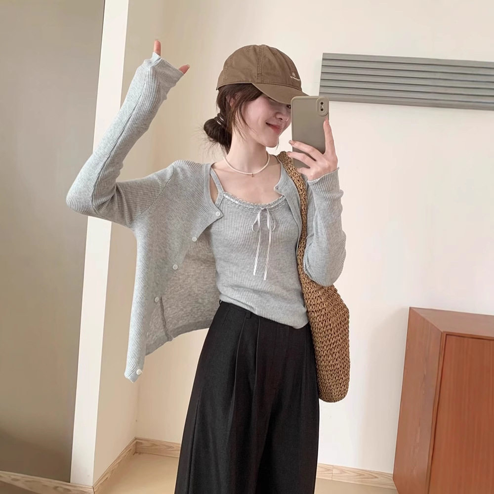 温柔风系带背心两件套｜2026春女