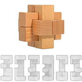 洛夫 儿童益智玩具中级 一打鲁班锁中德友谊锁出口美国英文包装