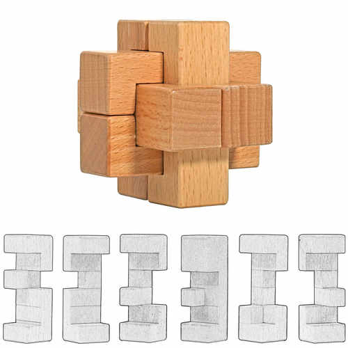 中级难度孔明锁儿童生日礼物