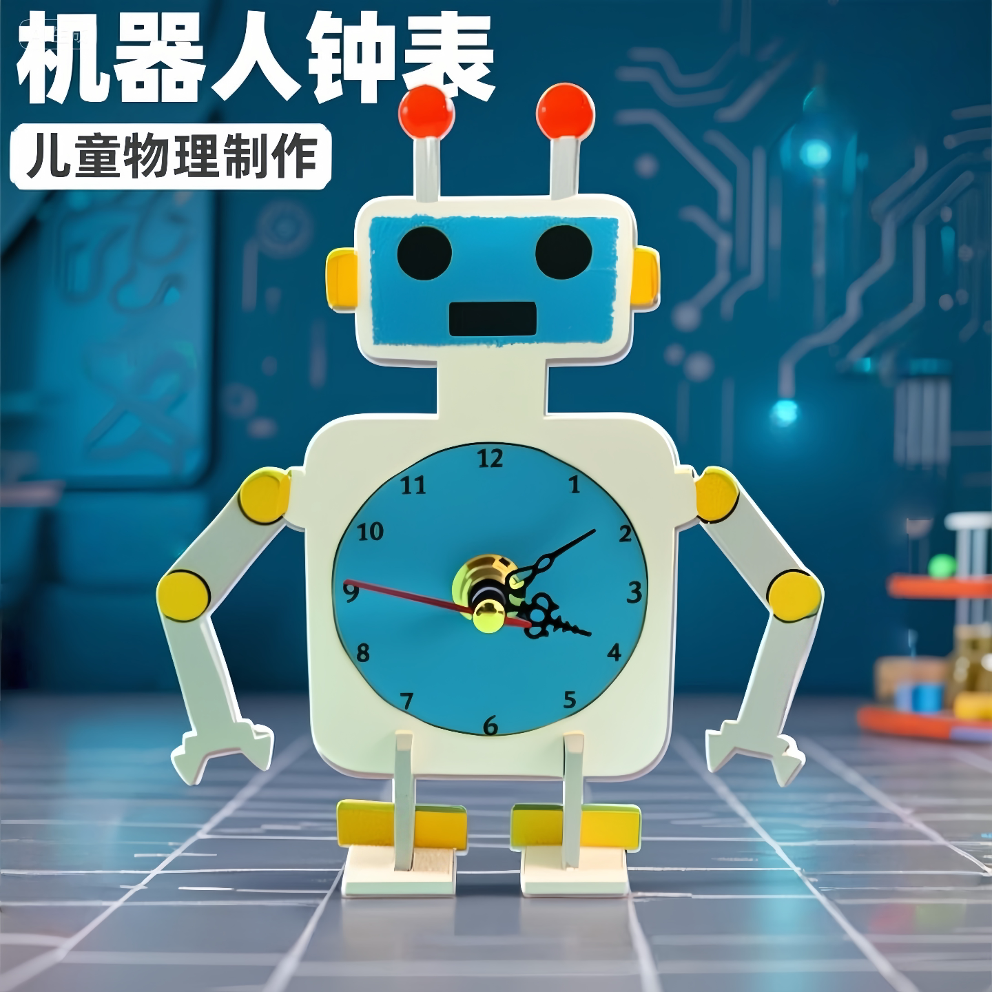 电子钟表机器人时钟制作套装科学小实验幼儿园教具儿童认识时间