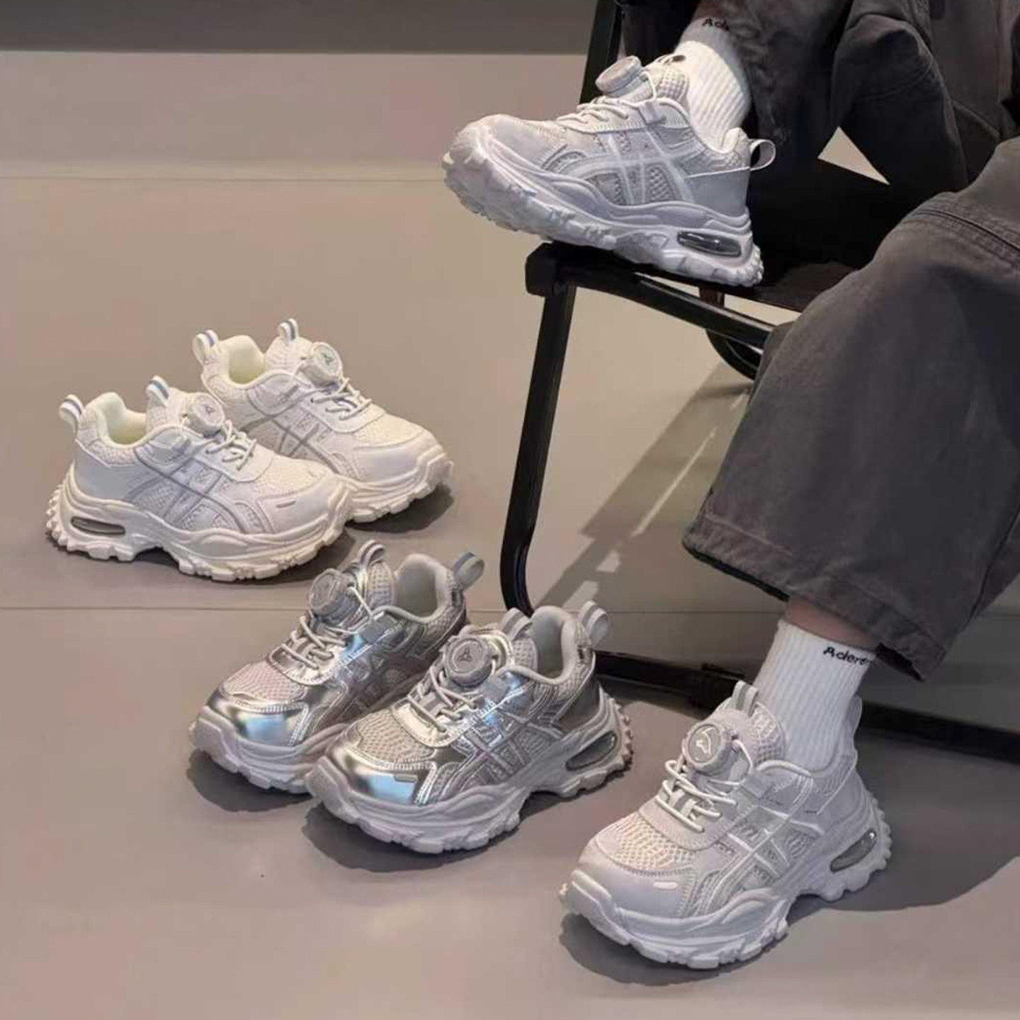 韩版儿童旋转扣运动鞋2026春秋男女童轻便跑步鞋时尚中大童老爹鞋,童鞋/婴儿鞋/亲子鞋,运动鞋,淘宝优惠券,粉丝福利购,淘宝优惠卷