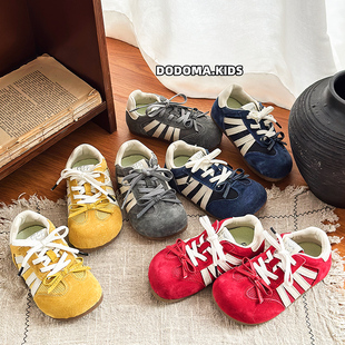儿童红色德训鞋春秋男女童薄底板鞋幼儿园阿甘鞋宝宝机能运动鞋潮