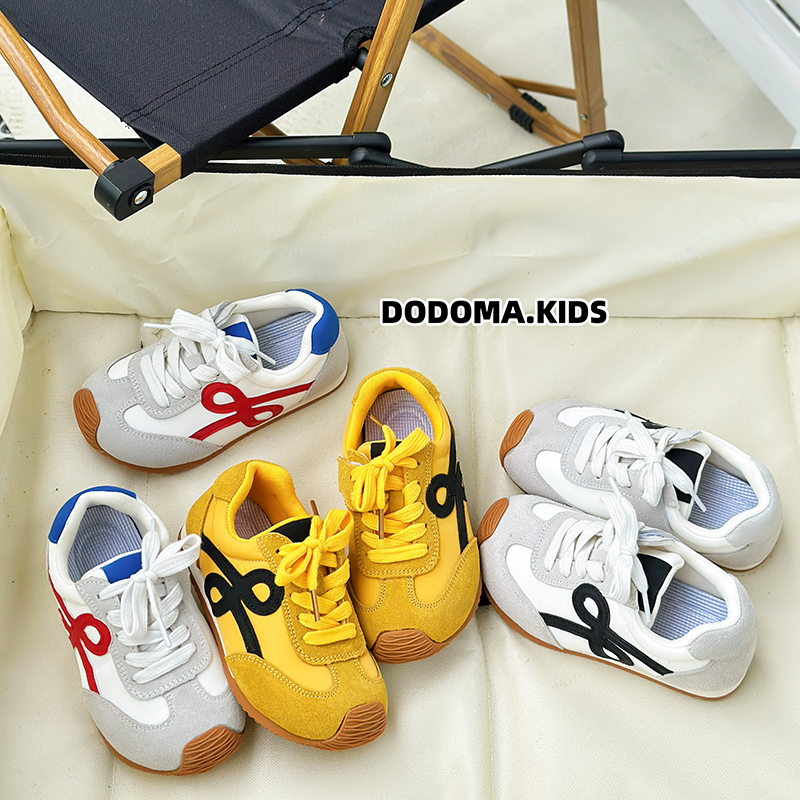 儿童德训鞋真皮运动鞋拼色阿甘鞋