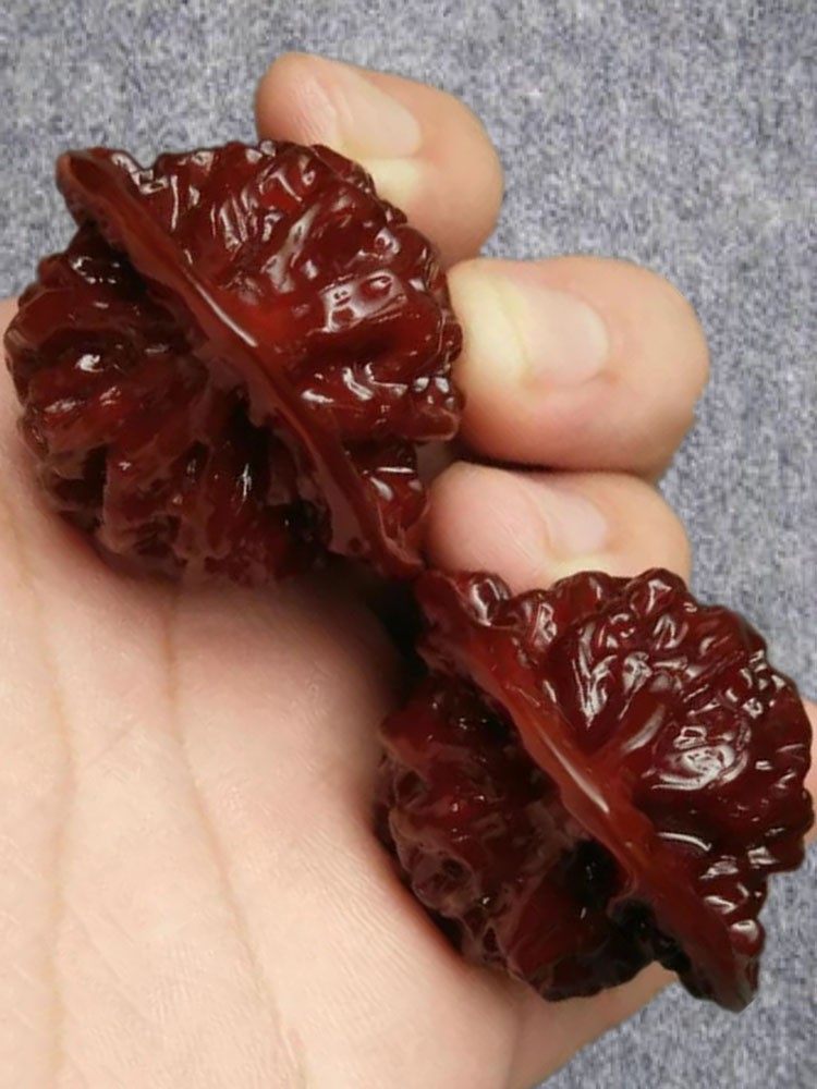 文玩桃核一物一图机刷包浆玉化野生官帽四座楼狮子头手搓手玩核桃