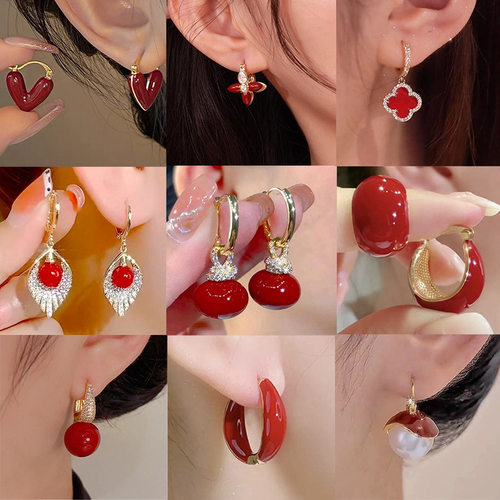 新中式耳环925针洋气小众锆石女