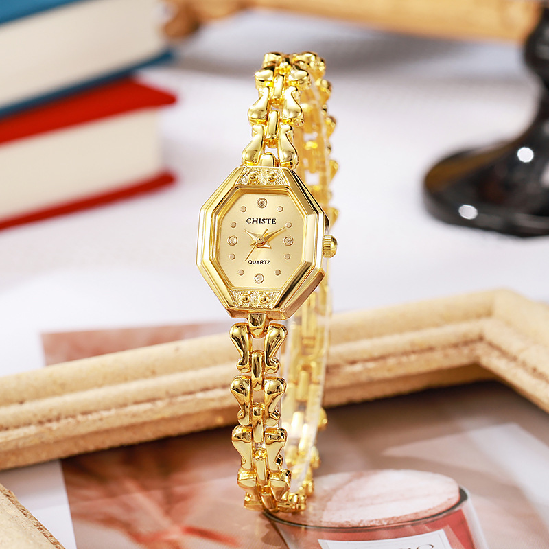 小巧女士手表女式精致轻奢复古八边形手链表小众高级感女表石英表