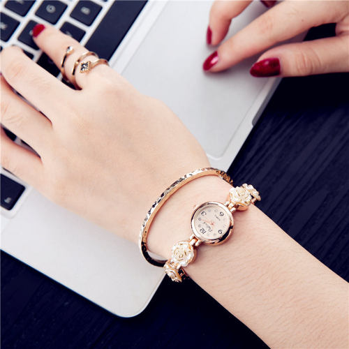 镀金女士时尚风考试学生手表