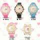 儿童镶钻女孩手表学生皮表带表凯蒂猫Hello kitty可爱卡通石英表