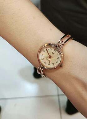 女士简约手表复古女腕表气质细表带小表盘钢带手链女表指针石英表