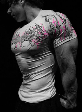 Breathedivinity 2025新款 男士健身衣 短袖运动健身速干紧身衣