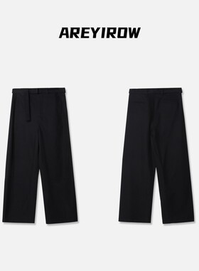 【AR专属】【配腰带】黑色高腰宽松休闲长裤H01833CK243