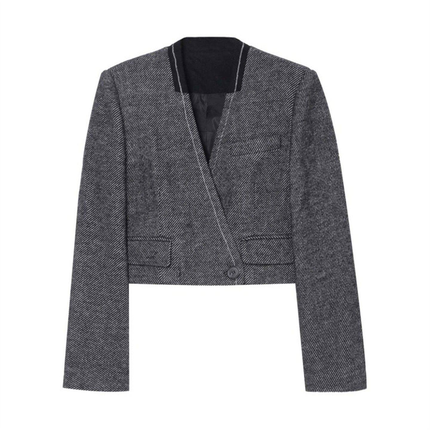 AR丨CP轻奢V领假口袋黑领西装外套C9J925WT243,女装/女士精品,西装,淘宝优惠券,粉丝福利购,淘宝优惠卷