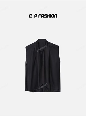 【Wang.小宁】AR高腰时尚休闲夏季春夏宽松无袖衬衫 J03371CS242