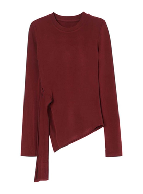 AR | CP轻奢下摆不规则加绒长袖T恤C01726CT243