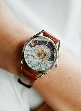 海外代购Mr.Jones Watches Nuage云彩金叶日月同辉金箔创意男女表