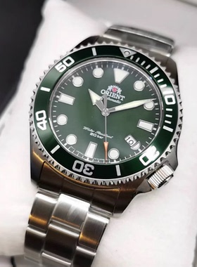 orient东方双狮男表自动机械表RA-AC0K02E10B绿色大表盘潜水手表