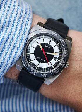 代购timex天美时男表World Time Reissue 石英黑色表盘男士手表