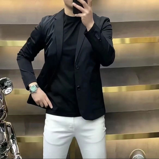 外套夏季 轻薄男士 新款 纯色商务百搭简约韩版 西服男 薄款 修身 小西装