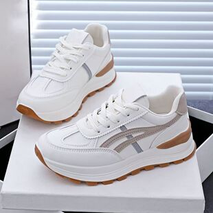 女百搭板鞋 系带时尚 休闲鞋 2026年春秋季 运动鞋 厚底小白鞋 潮鞋 新款